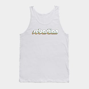 Sebastian - Retro Rainbow Typography Faded Style Tank Top